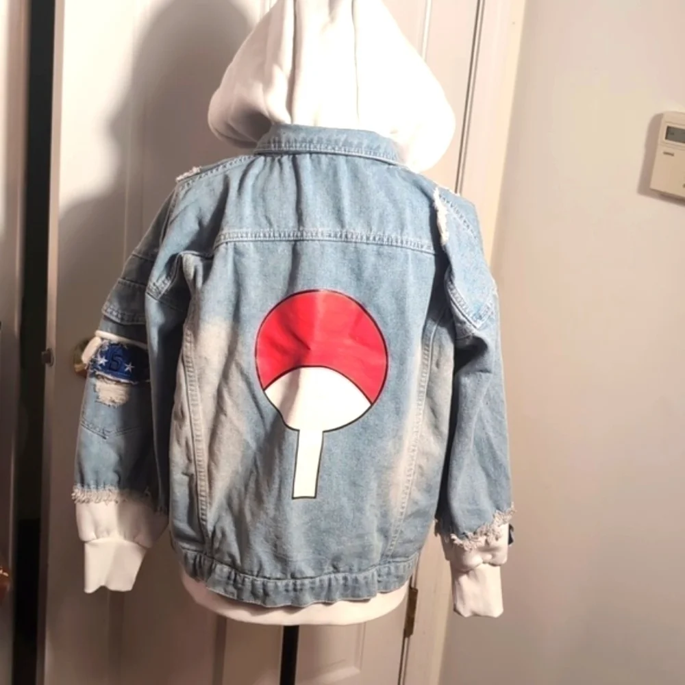 Naruto Kakashi Hatake Denim Jacket Hoodie Unisex M